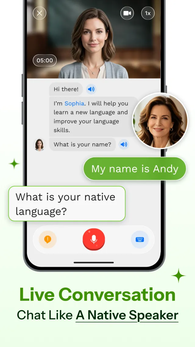Sophia: AI Language Tutor - Screen 2