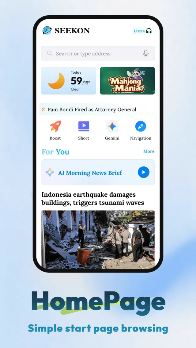 Seekon: Fast & Smart Browser - Screen 1
