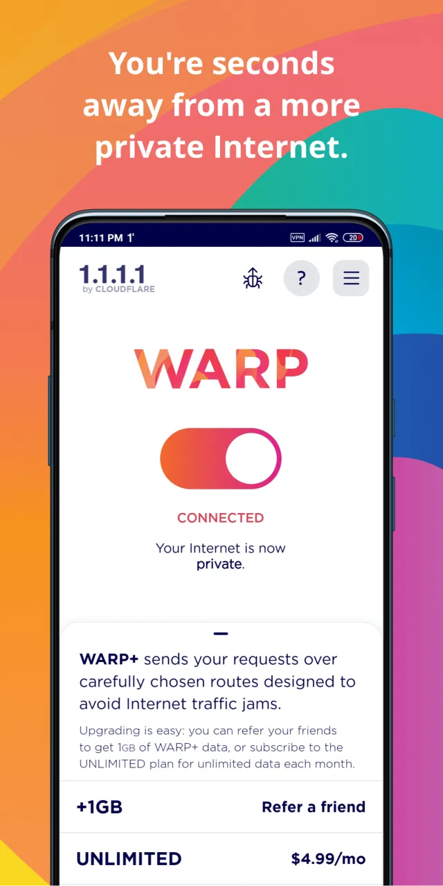 1.1.1.1 + WARP: Safer Internet - Screen 2