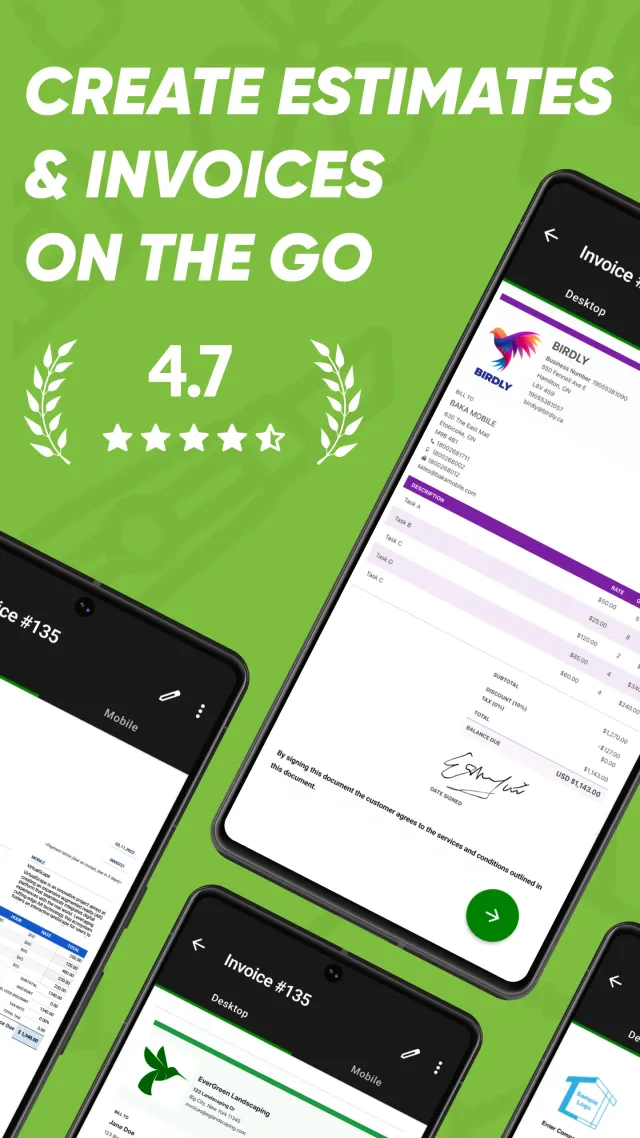 Joist Invoice & Estimate App - Screen 1