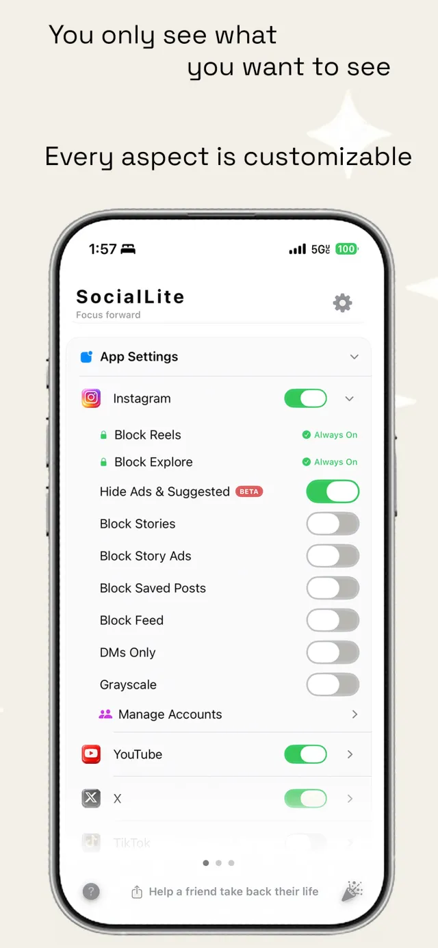 Sociallite -Block Reels&Shorts - Screen 3