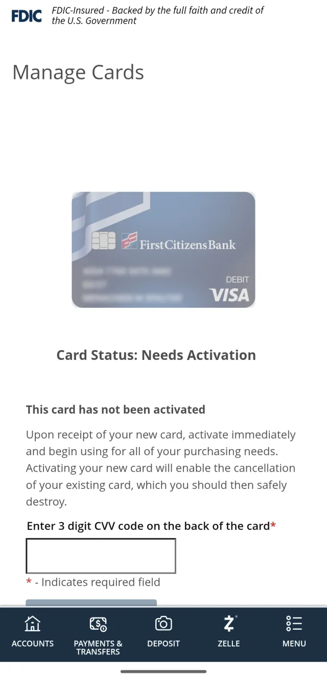 First Citizens Mobile Banking - Screen 8