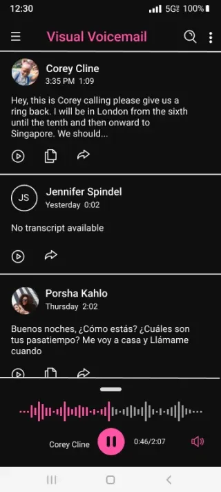 Visual Voicemail - Screen 7