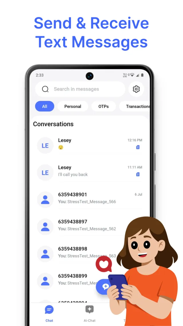 Messages - Screen 1