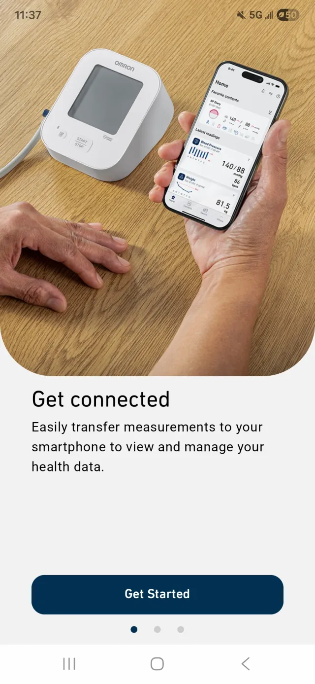 OMRON connect - Screen 1