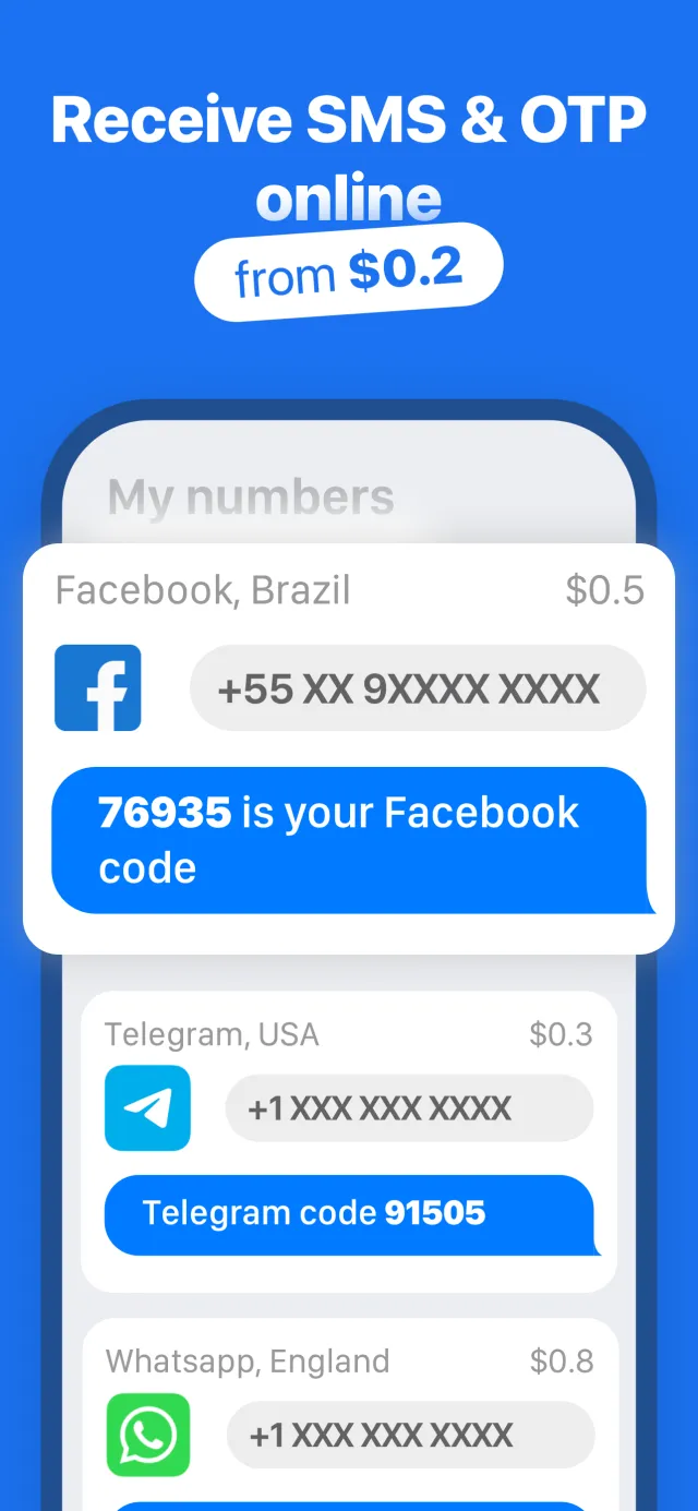 SMS Virtual - Receive SMS - Screen 1