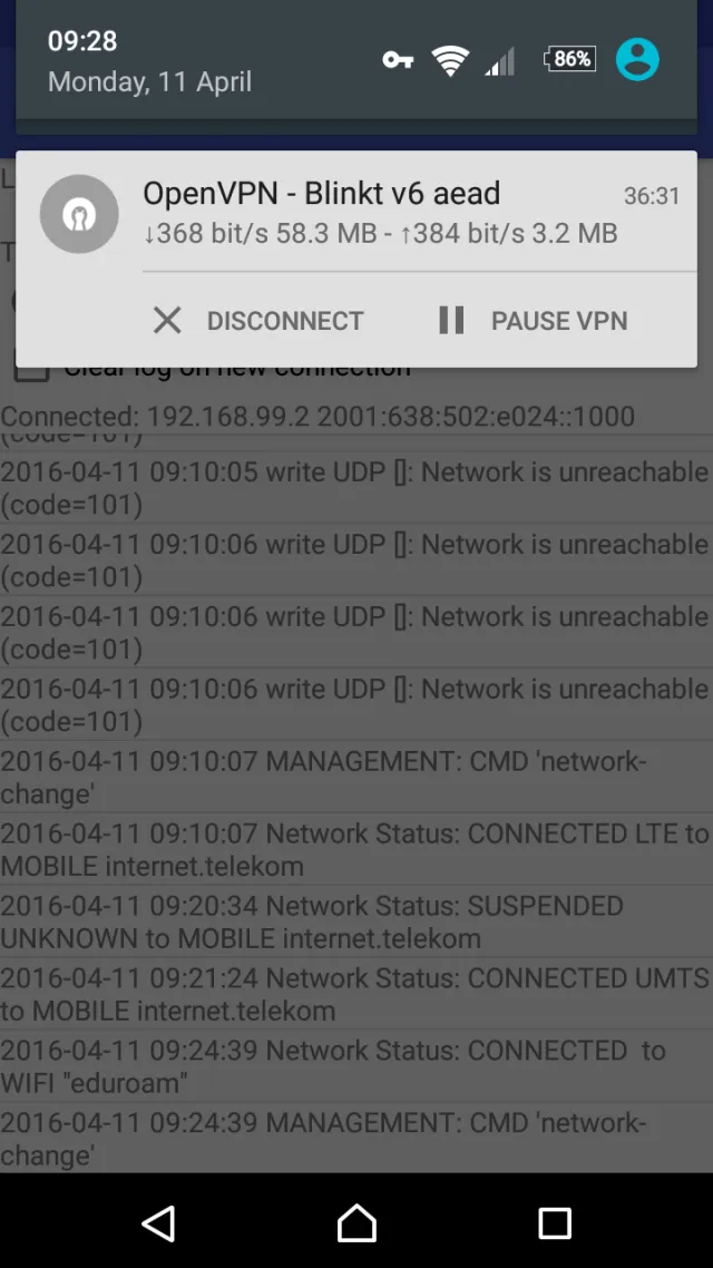 OpenVPN for Android - Screen 4