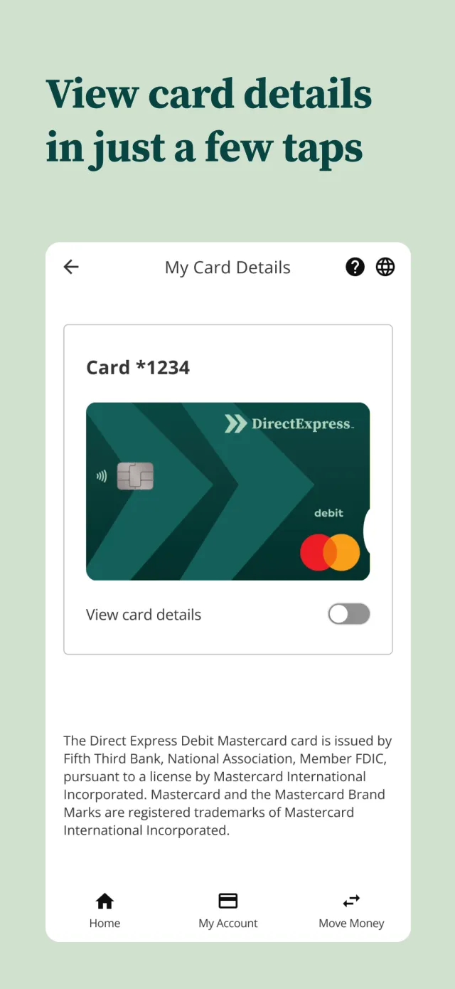 Direct Express® Mobile App - Screen 1