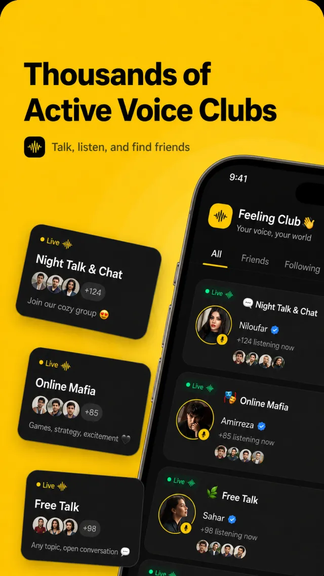 Feeling Club: چت و دوستیابی - Screen 1