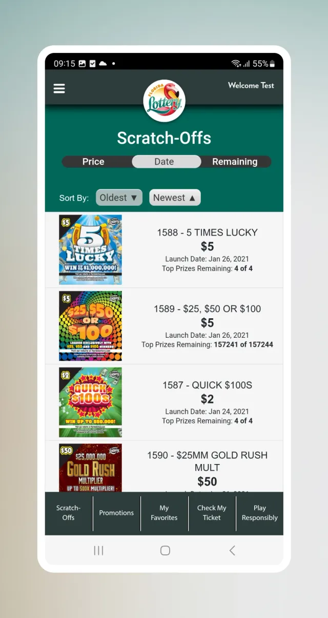 Florida Lottery - Screen 6