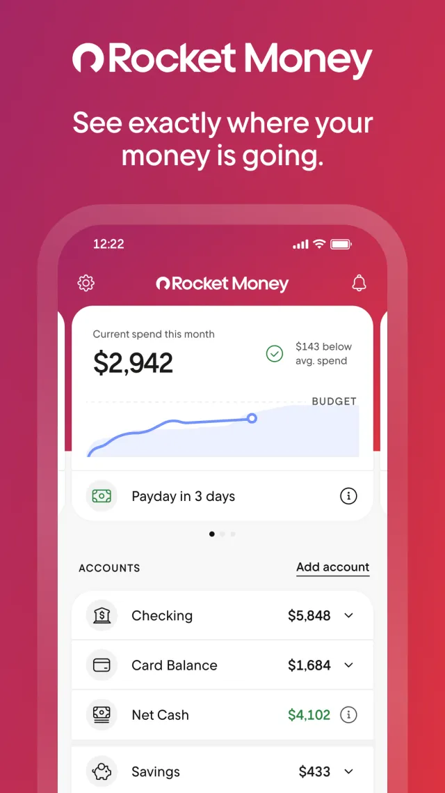 Rocket Money - Bills & Budgets - Screen 1