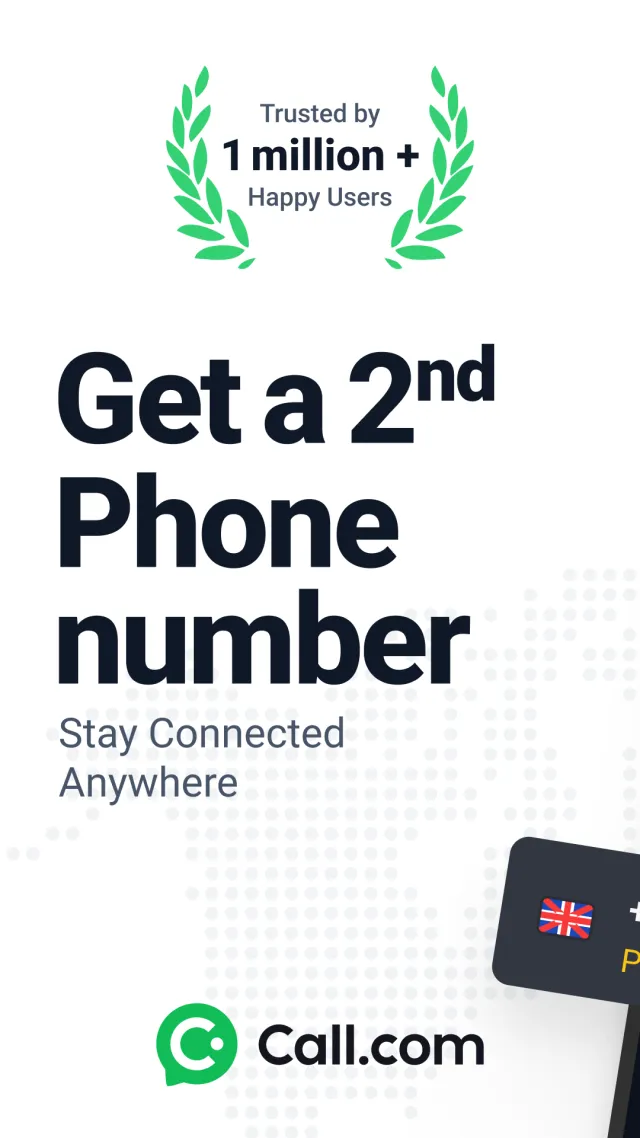 Call.com: 2nd Phone Number App - Screen 1