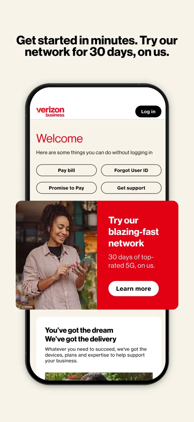 My Verizon For Business - Screen 1