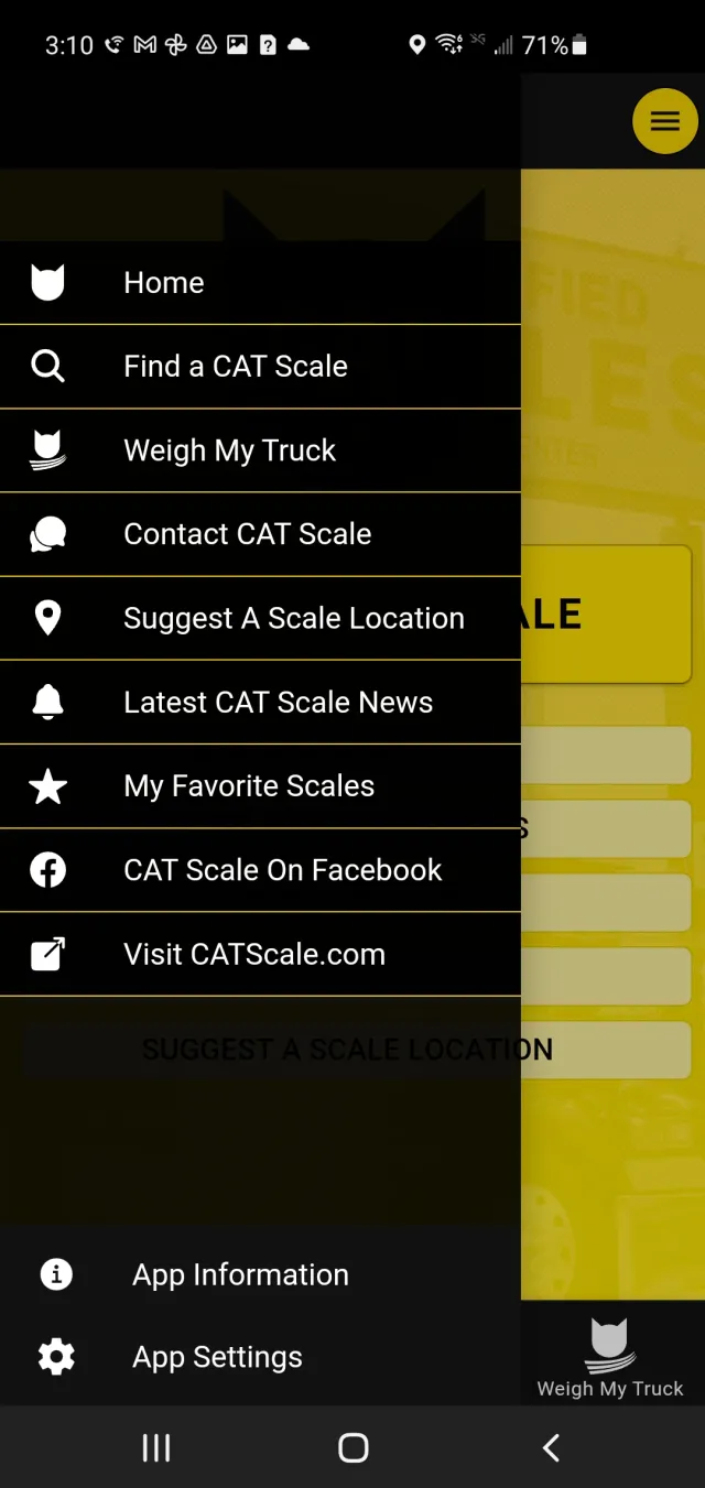 CAT Scale Locator - Screen 2