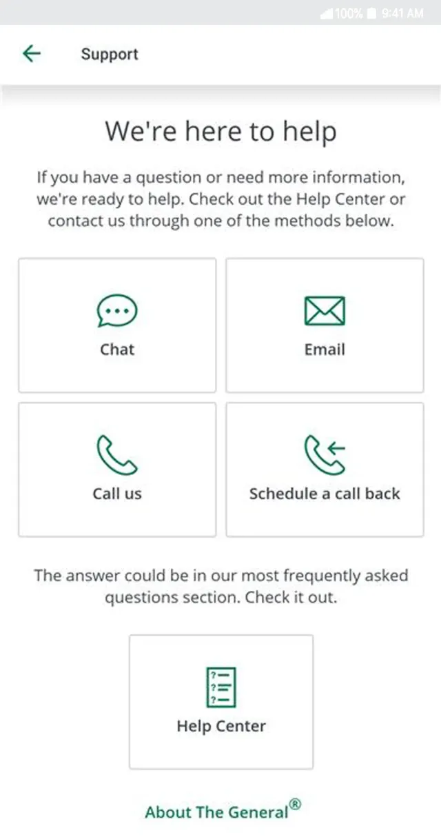 The General Insurance® App - Screen 6