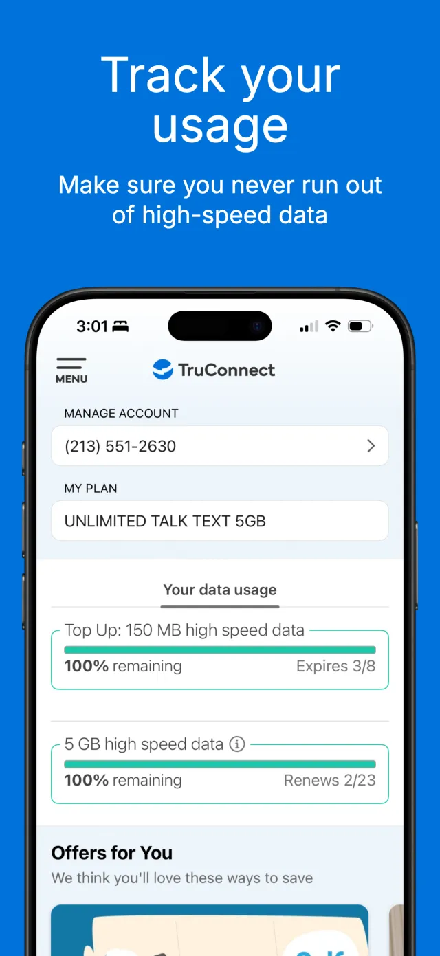 My Account by TruConnect - Screen 2