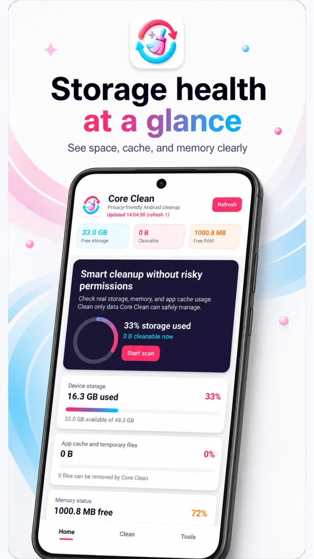 Core Clean - Screen 1