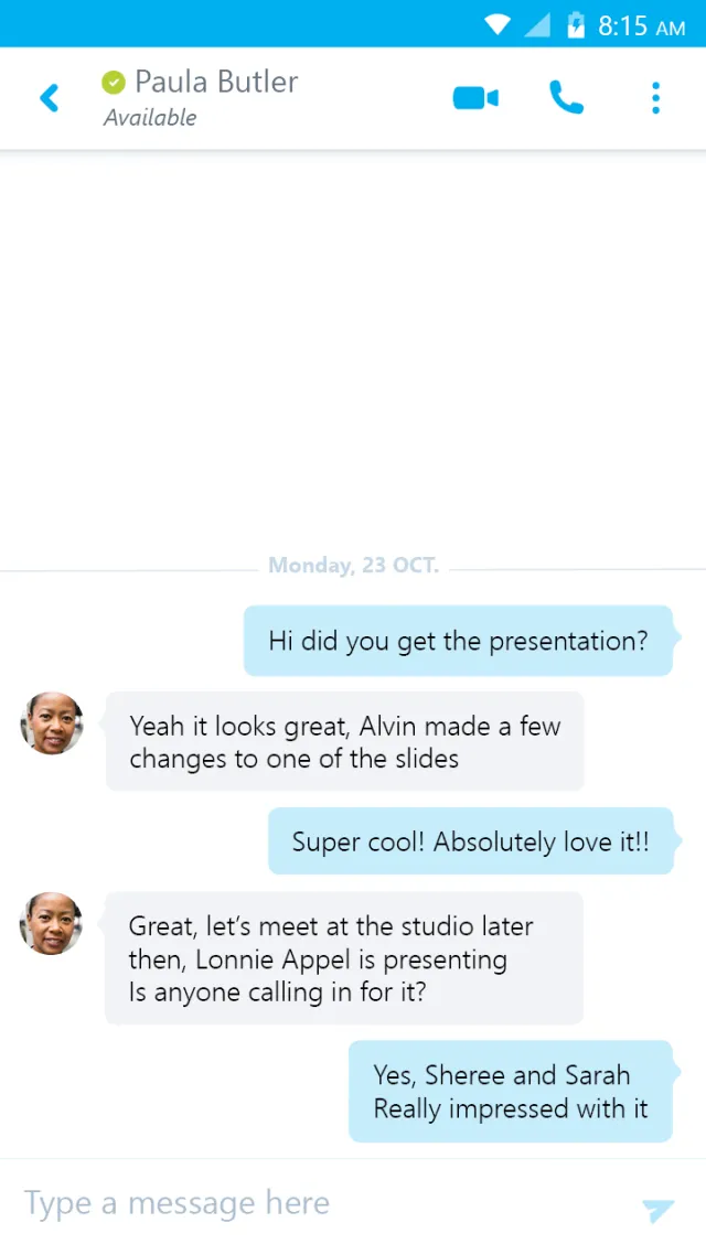 Skype for Business for Android - Screen 2