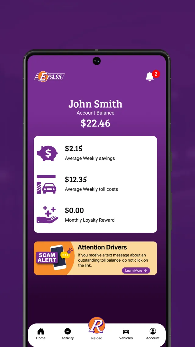 E-PASS Toll App - Screen 2