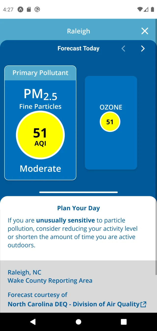 EPA's AIRNow - Screen 4