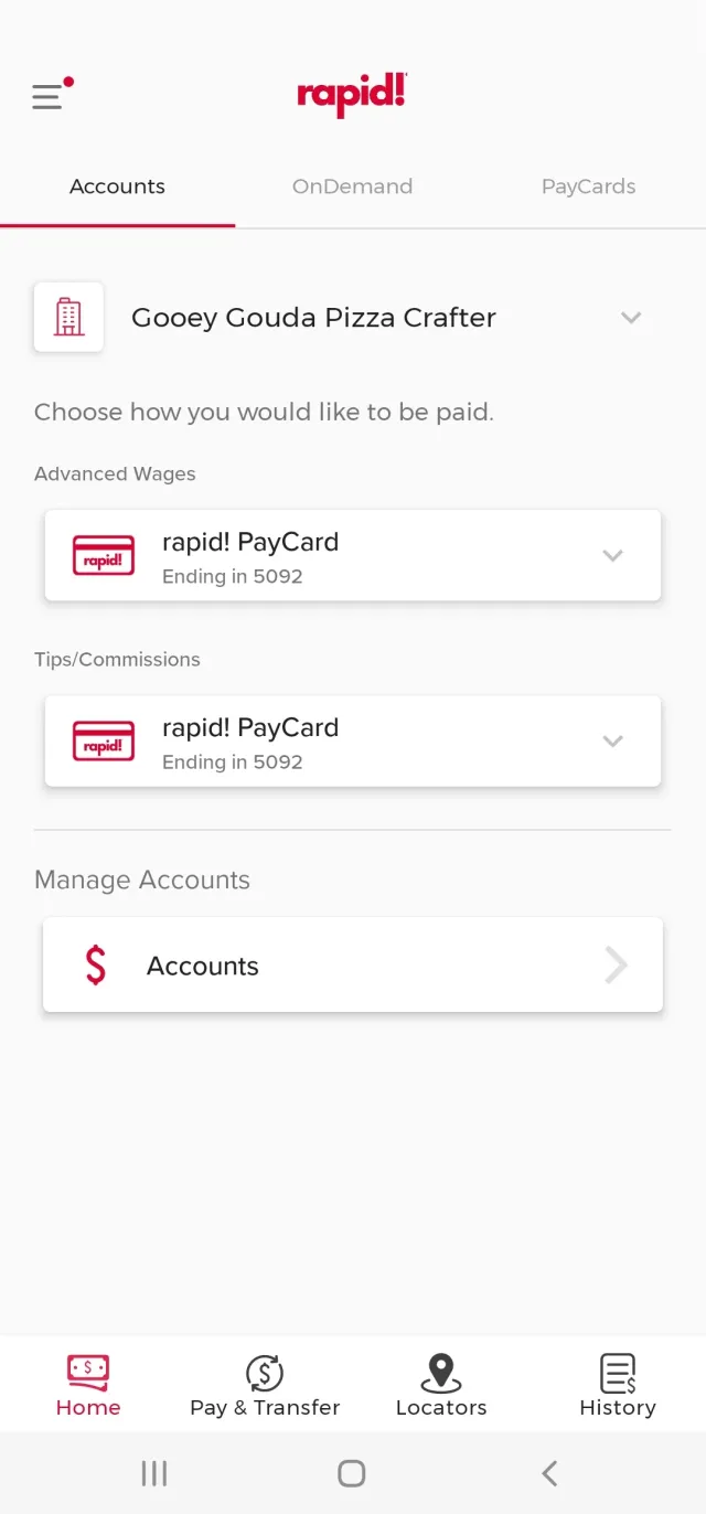 rapid! Pay - Screen 2