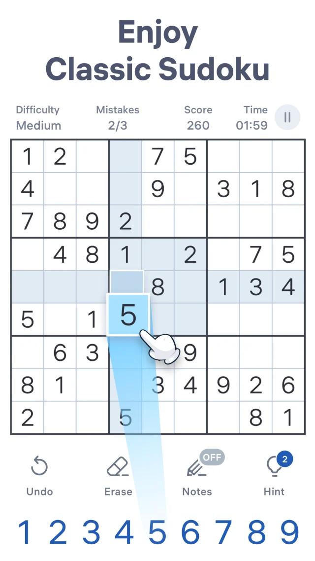Sudoku.com - Classic Sudoku - Screen 1