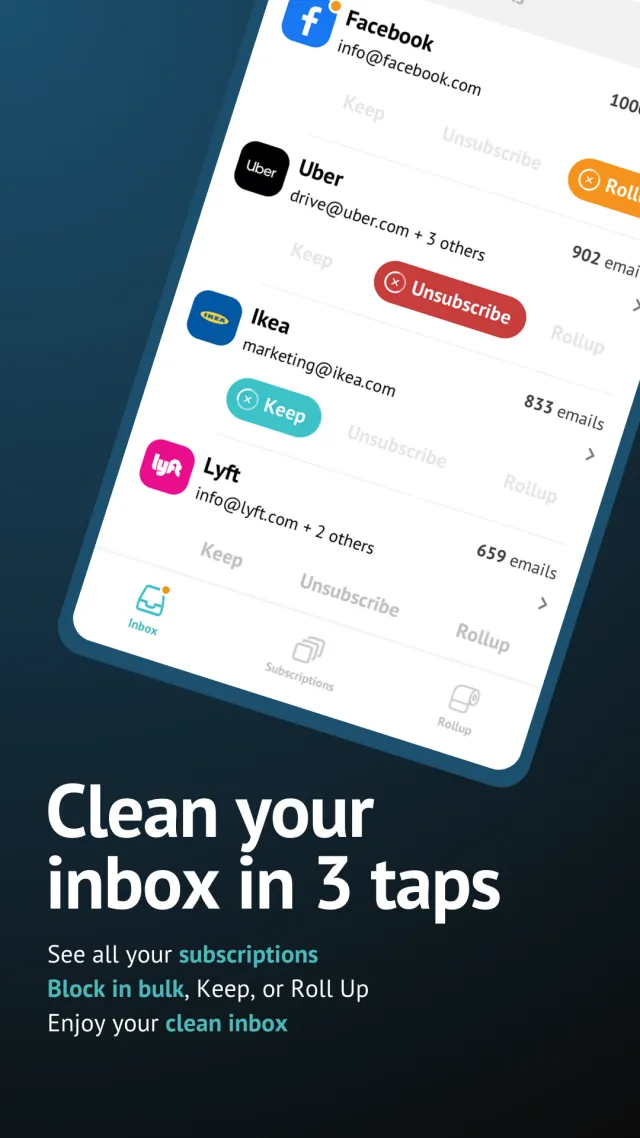 Unroll.Me - Inbox Mail Cleaner - Screen 1