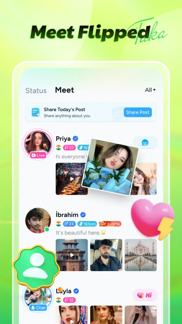 Taka - Chat, Live, Games room - Screen 3