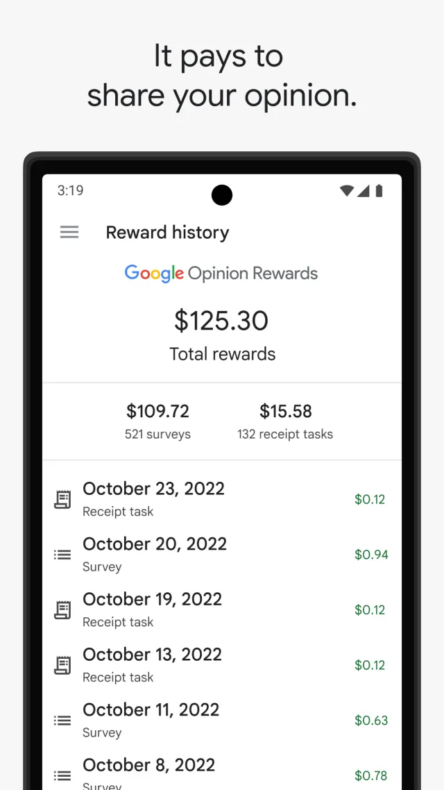 Google Opinion Rewards - Screen 1