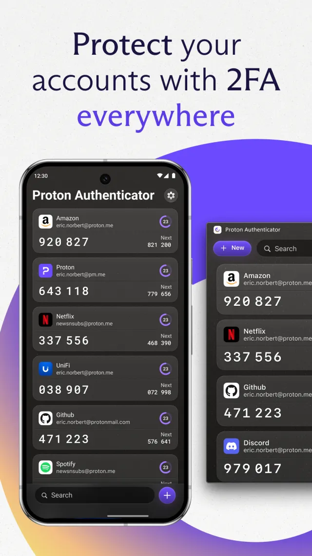 Proton Authenticator - Screen 1