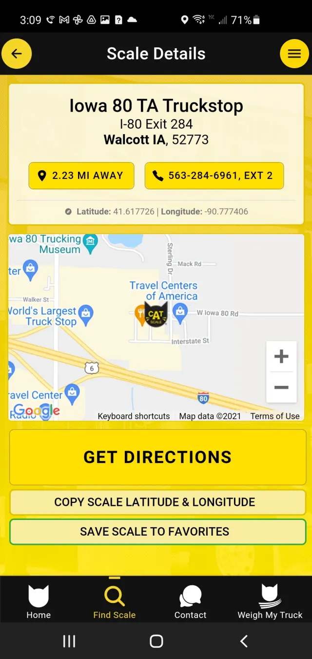 CAT Scale Locator - Screen 6