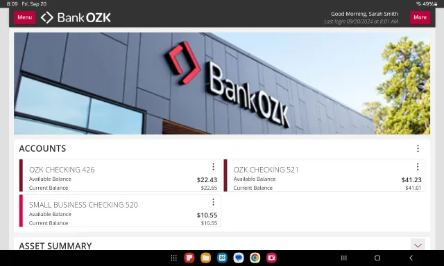 Bank OZK Mobile Banking - Screen 5