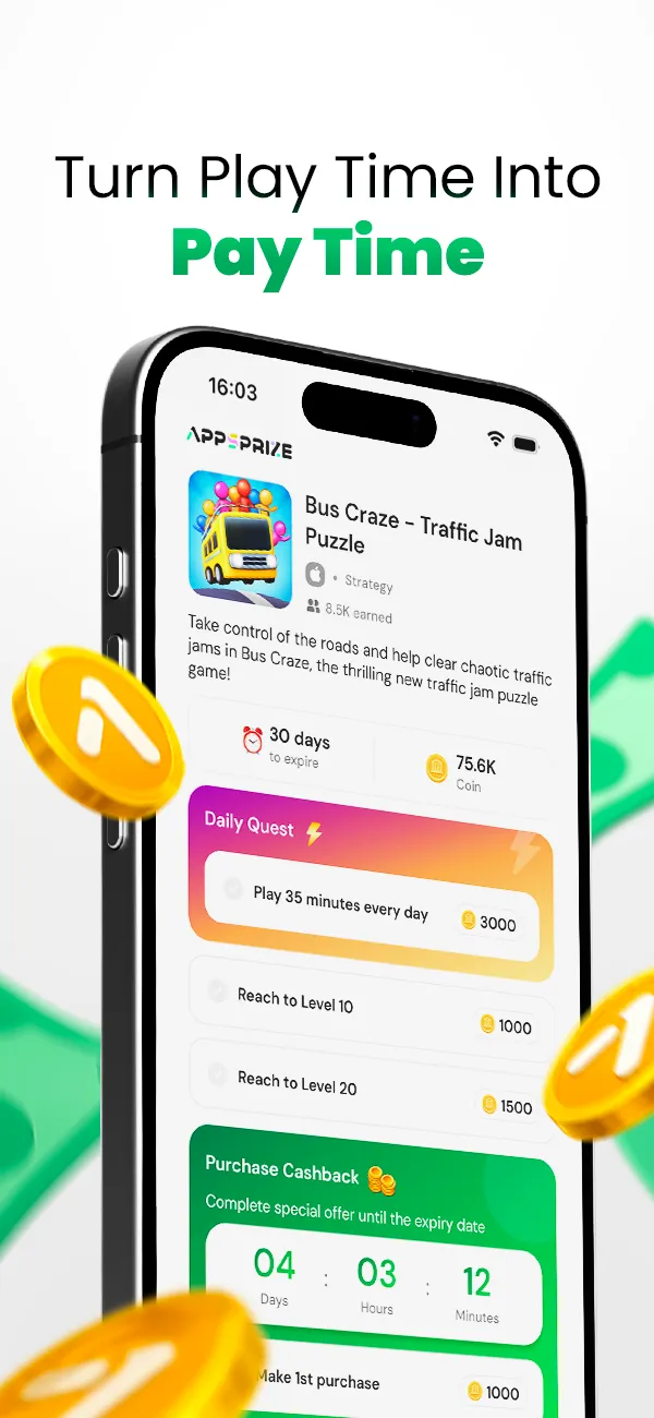 AppsPrize Play Games Earn Cash - Screen 1