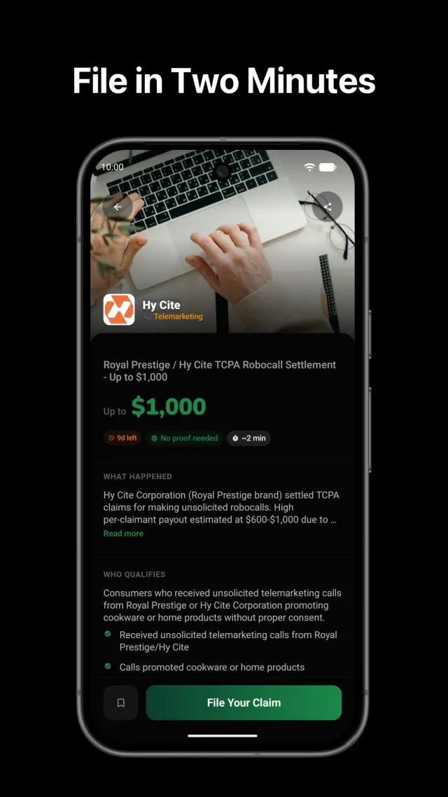 FreeClaim: Class Action Money - Screen 3