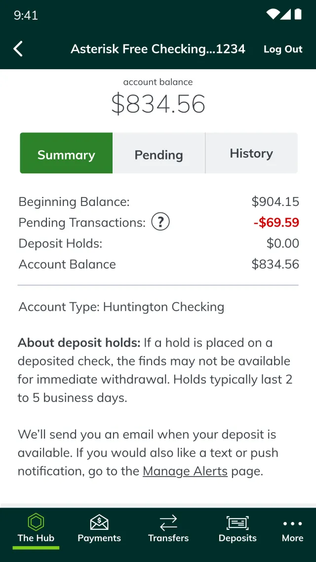 Huntington Mobile Banking - Screen 8
