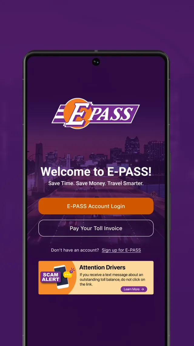 E-PASS Toll App - Screen 1