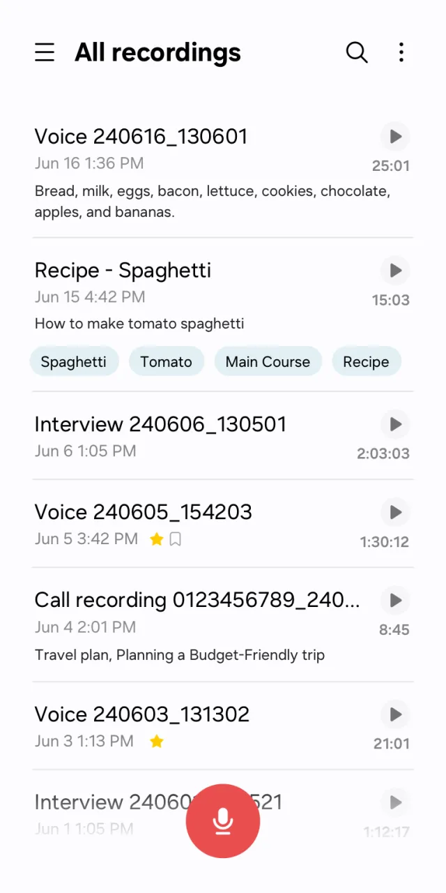 Voice Recorder - Screen 1