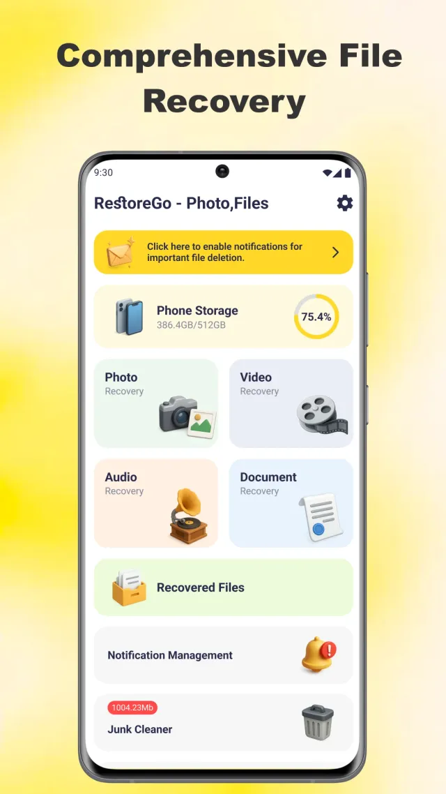 RestoreGo - Photo, Files - Screen 1