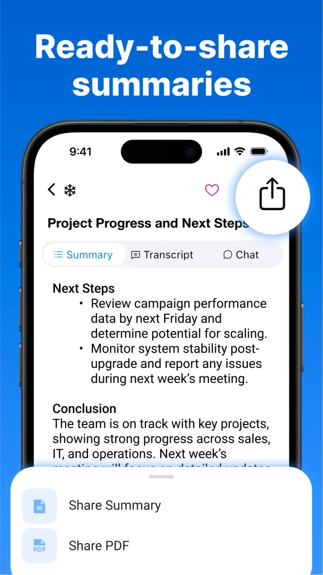Summary - AI Note Taker - Screen 5