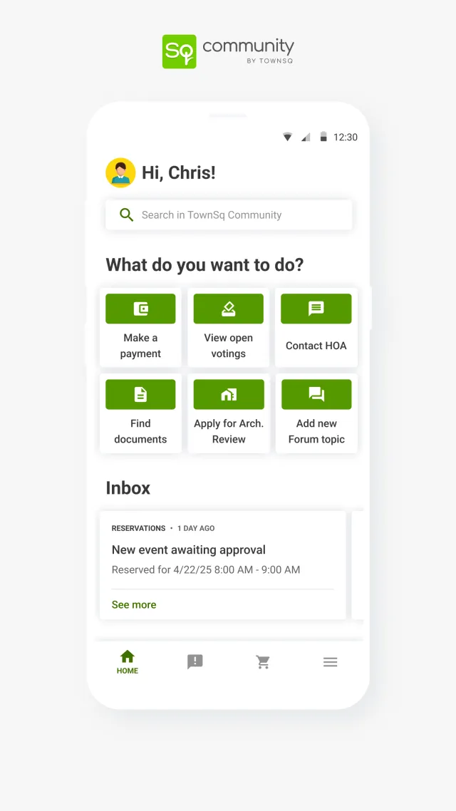 TownSq Community - Screen 1