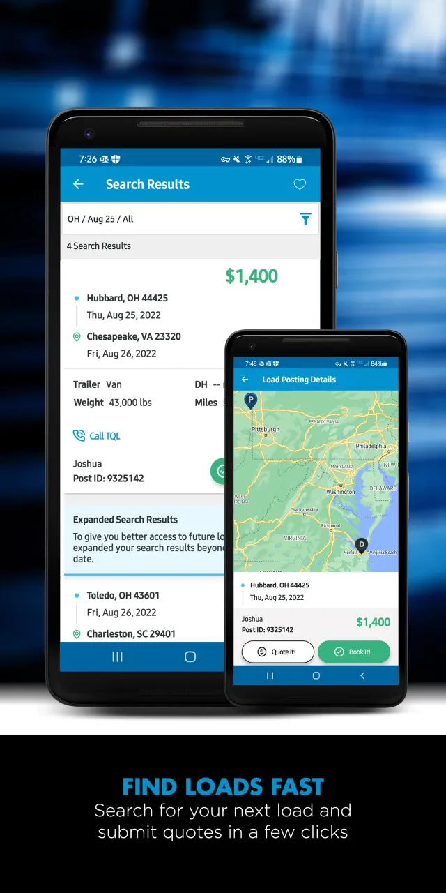 TQL Carrier Dashboard - Screen 2