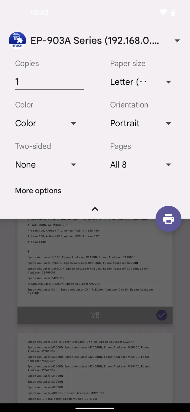 Epson Print Enabler - Screen 4