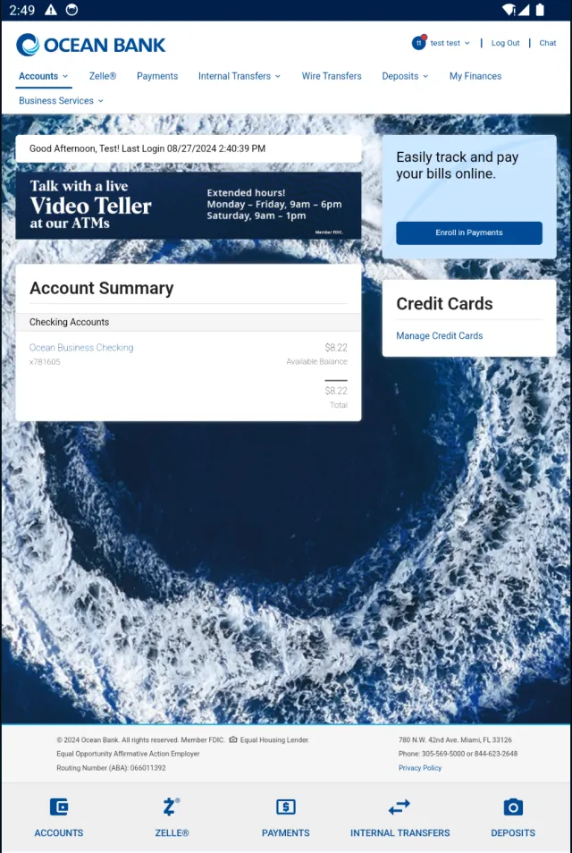 Ocean Bank Mobile Banking - Screen 5