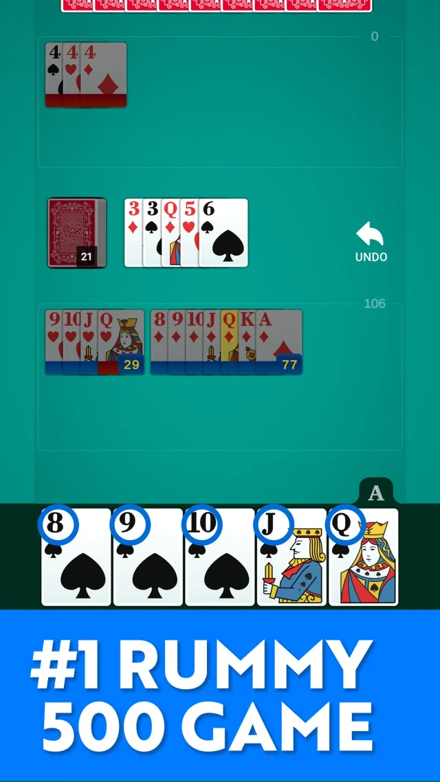 Rummy 500 - Card Game - Screen 1