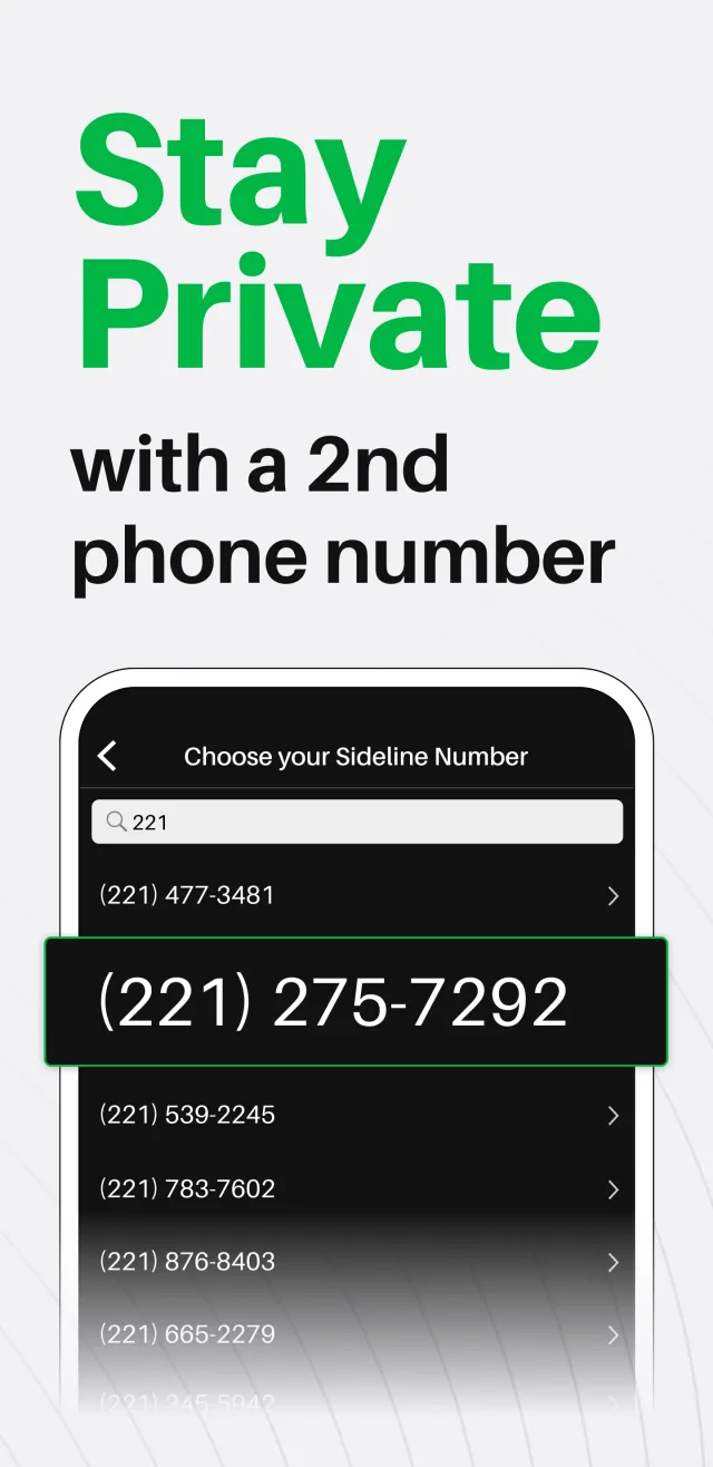 Sideline: 2nd Phone Line App - Screen 1