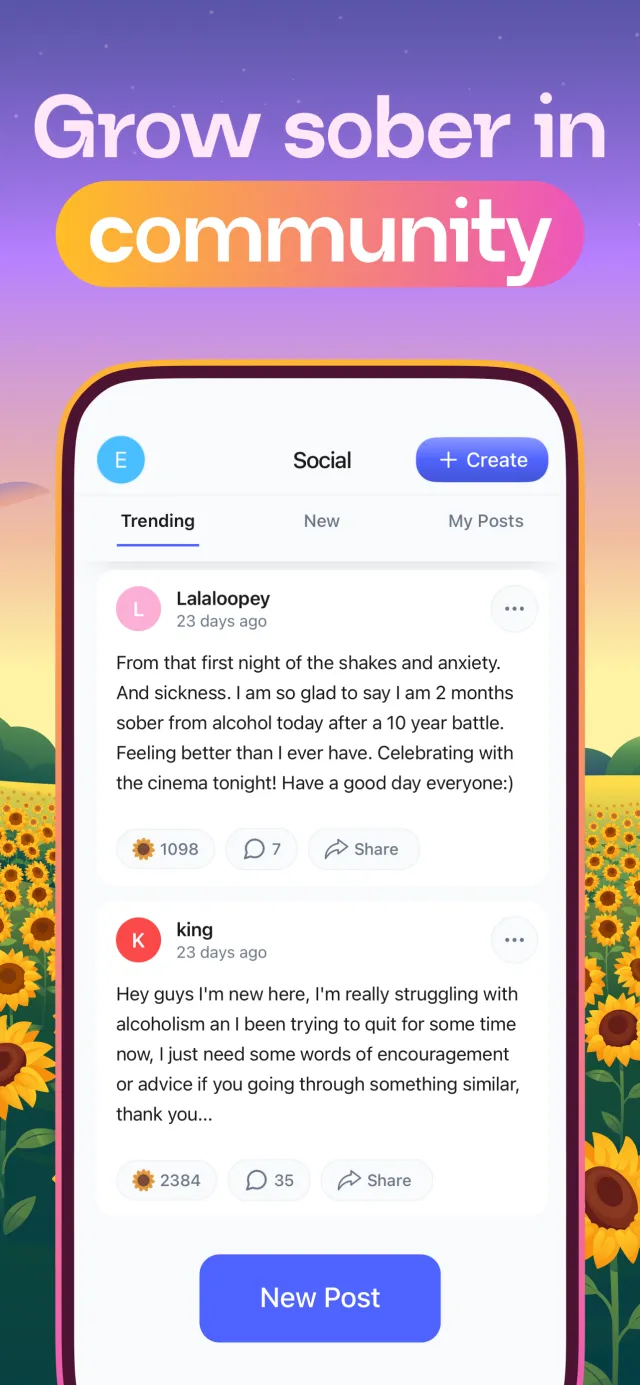 Sober Day Counter - Sunflower - Screen 4