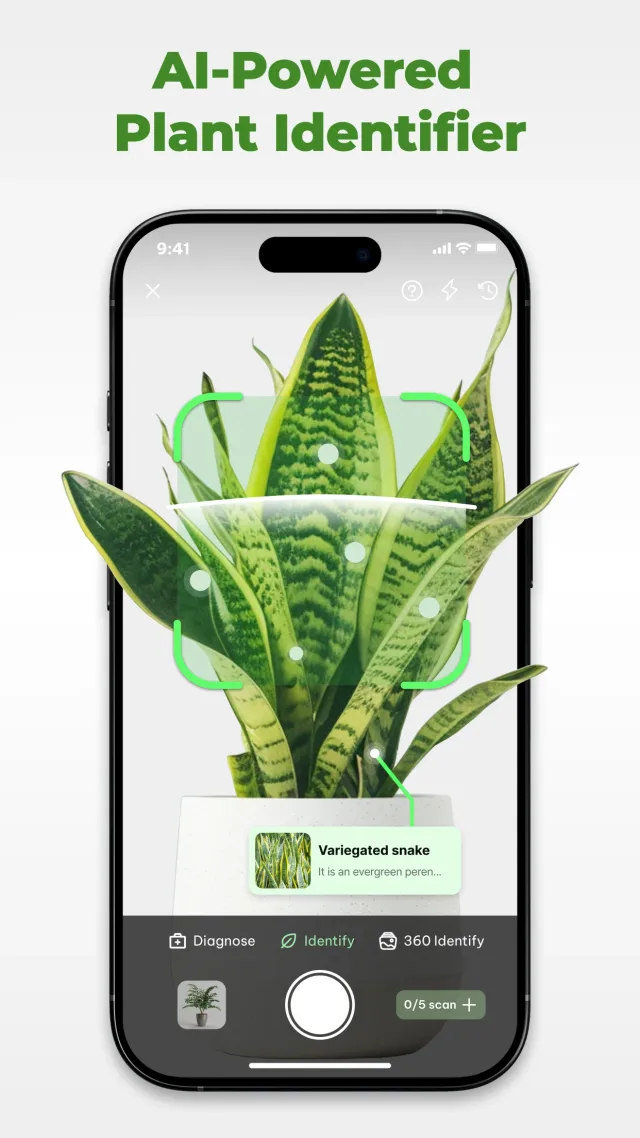 Plant Identifier & Plant Care - Screen 1