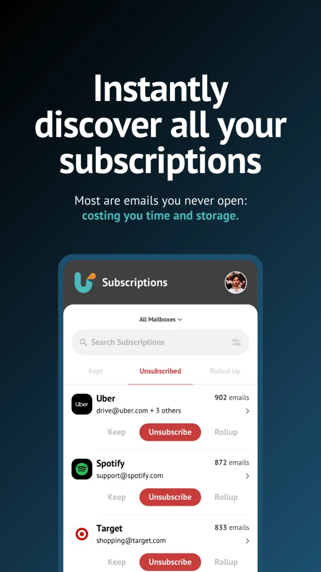 Unroll.Me - Inbox Mail Cleaner - Screen 2