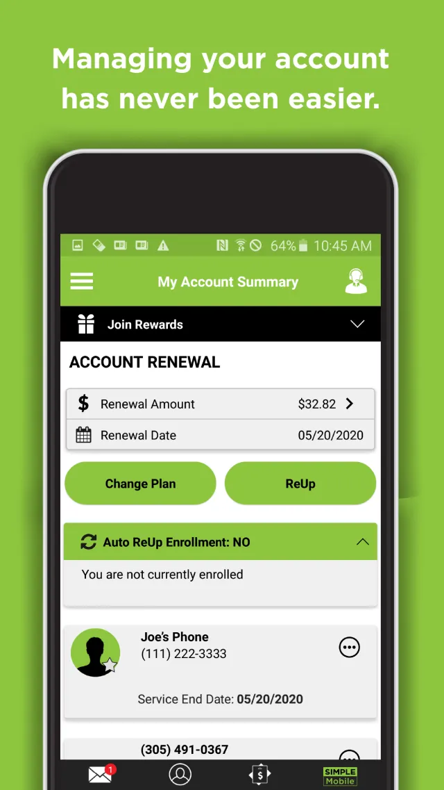 Simple Mobile My Account - Screen 2