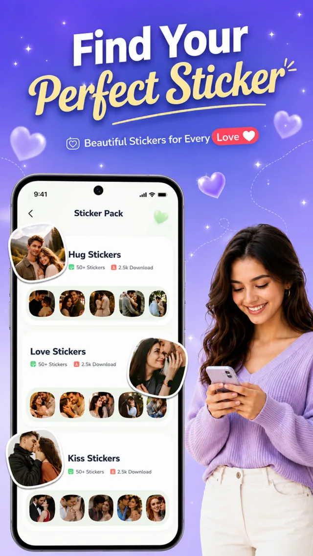 Romantic Stickers - Love Emoji - Screen 4